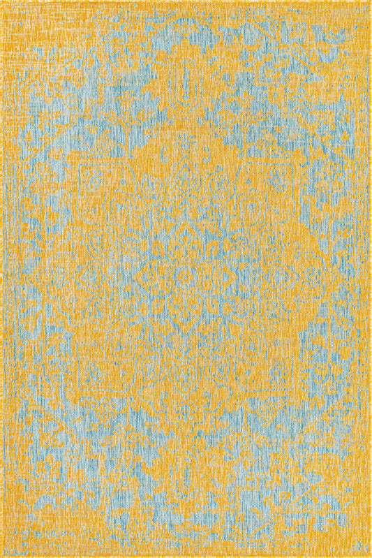 Urban Oasis Rugs Collection Area Rug -  Penthouse (Yellow and Aqua) Rectangle Yellow and Aqua  lifestyle 2