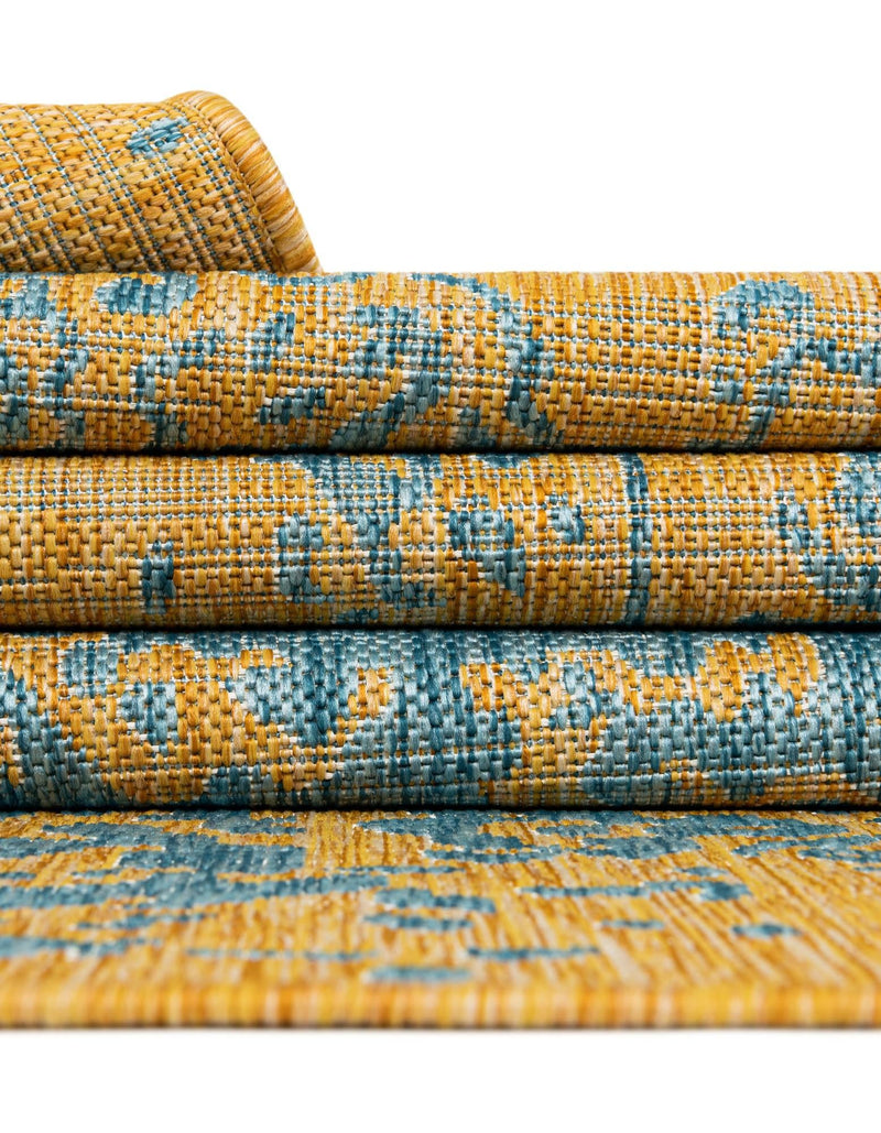Urban Oasis Rugs Collection Area Rug -  Penthouse (Yellow and Aqua) Rectangle Yellow and Aqua  lifestyle 22