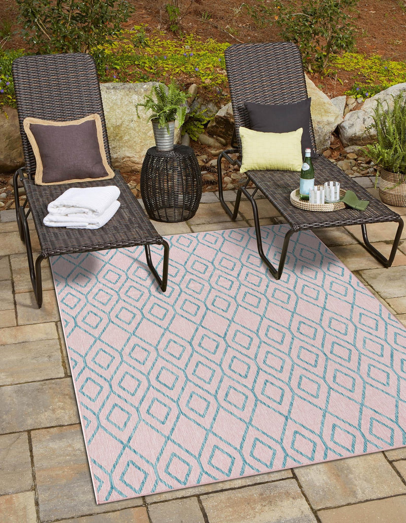Urban Oasis Rugs Collection Area Rug -  Boulevard (Pink and Aqua) Rectangle Pink and Aqua  lifestyle 0