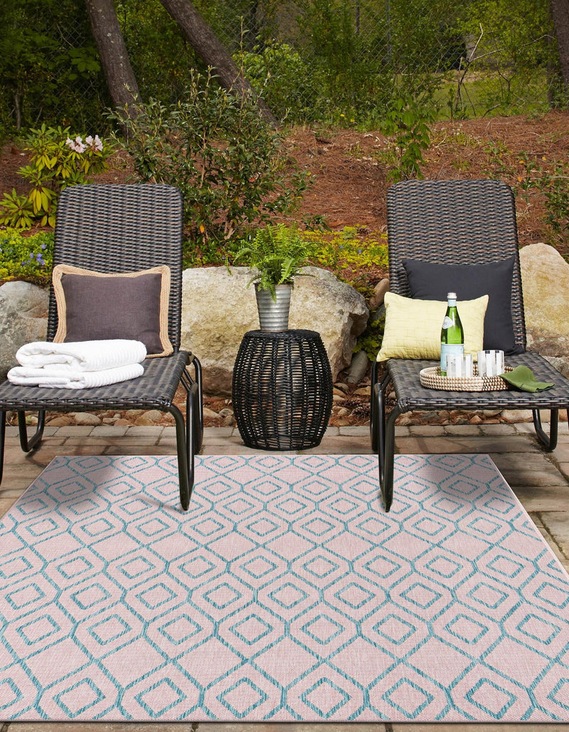Urban Oasis Rugs Collection Area Rug -  Boulevard (Pink and Aqua) Rectangle Pink and Aqua  lifestyle 2