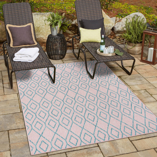 Urban Oasis Rugs Collection Area Rug -  Boulevard (Pink and Aqua) Rectangle Pink and Aqua  lifestyle 13