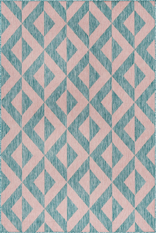 Urban Oasis Rugs Collection Area Rug -  Highrise (Pink and Aqua) Rectangle Pink and Aqua  lifestyle 2