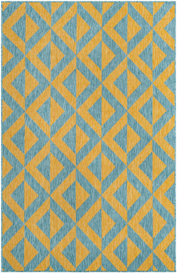 Urban Oasis Rugs Collection Area Rug -  Highrise (Yellow and Aqua) Rectangle Yellow and Aqua Main