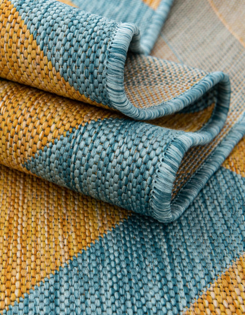 Urban Oasis Rugs Collection Area Rug -  Highrise (Yellow and Aqua) Oval Yellow and Aqua  lifestyle 61