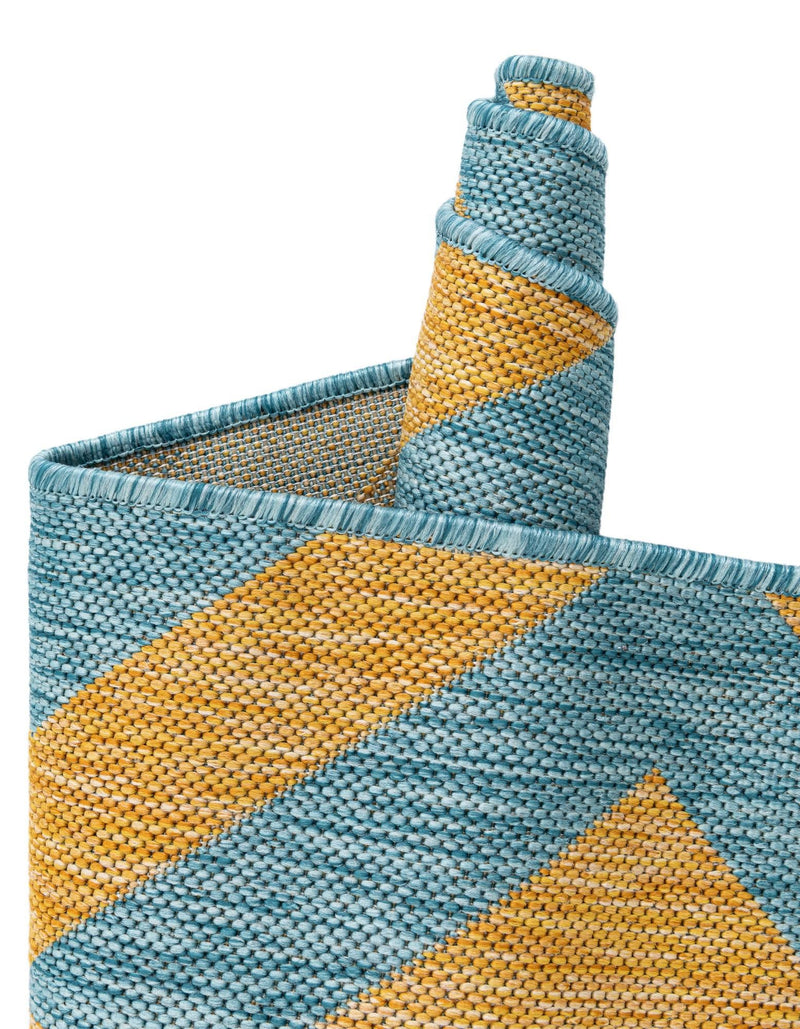 Urban Oasis Rugs Collection Area Rug -  Highrise (Yellow and Aqua) Oval Yellow and Aqua  lifestyle 63