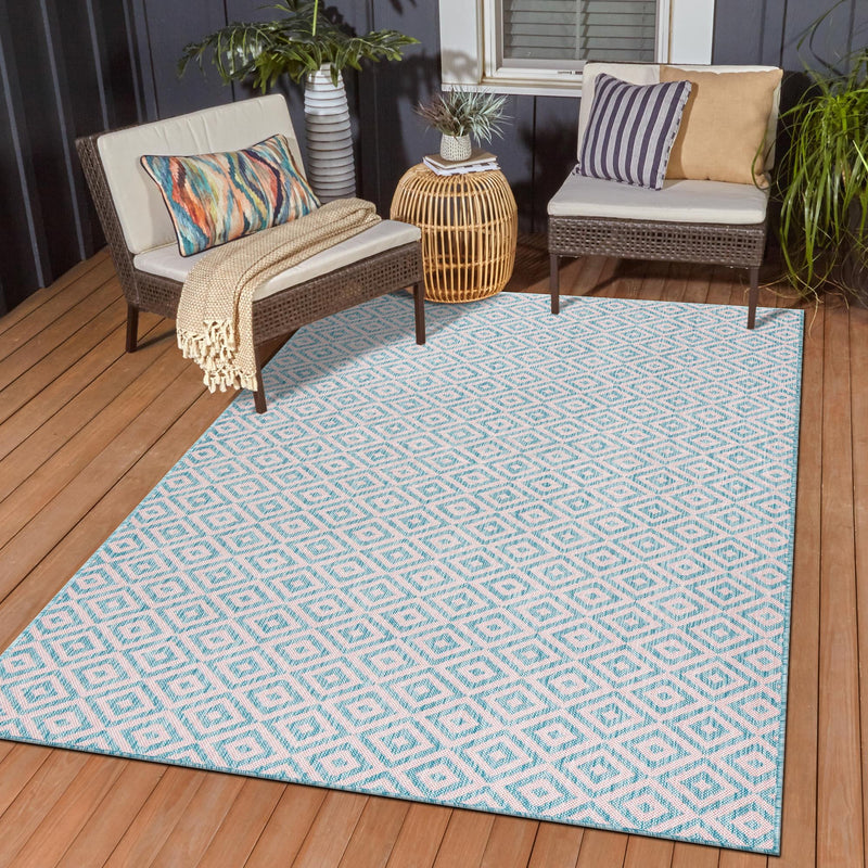 Urban Oasis Rugs Collection Area Rug -  Rooftop (Pink and Aqua) Rectangle Pink and Aqua  lifestyle 13