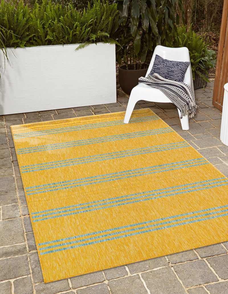 Urban Oasis Rugs Collection Area Rug -  District (Yellow and Aqua) Rectangle Yellow and Aqua  lifestyle 0