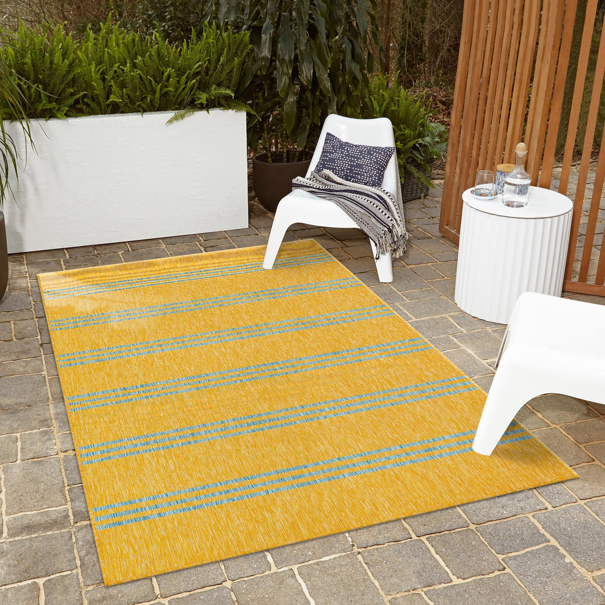 Urban Oasis Rugs Collection Area Rug -  District (Yellow and Aqua) Rectangle Yellow and Aqua  lifestyle 13