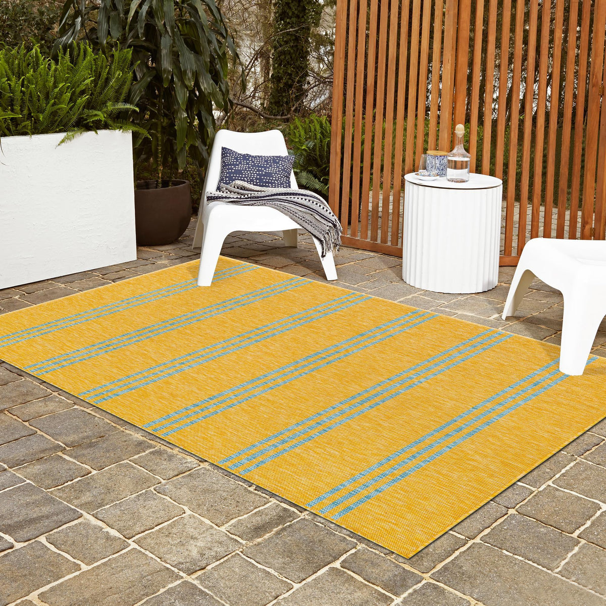 Urban Oasis Rugs Collection Area Rug -  District (Yellow and Aqua) Rectangle Yellow and Aqua  lifestyle 14