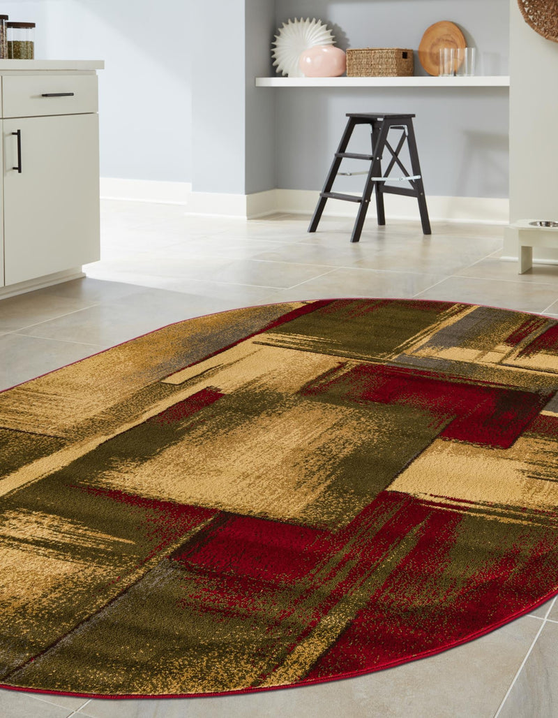 Bistro Lounge Collection Area Rug -  Doppio Oval Multi  lifestyle 28