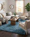 Eternal Plush Oasis Collection Area Rug -  Tranquility (Aegean Blue) Rectangle Aegean Blue  lifestyle 6