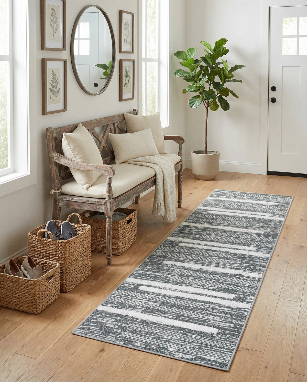 Cathedral Elegance Collection Area Rug - Chapel Runner Gray  lifestyle 146