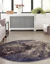 Autumnal Tapestry Collection Area Rug -  Slateville Round Gray  lifestyle 18
