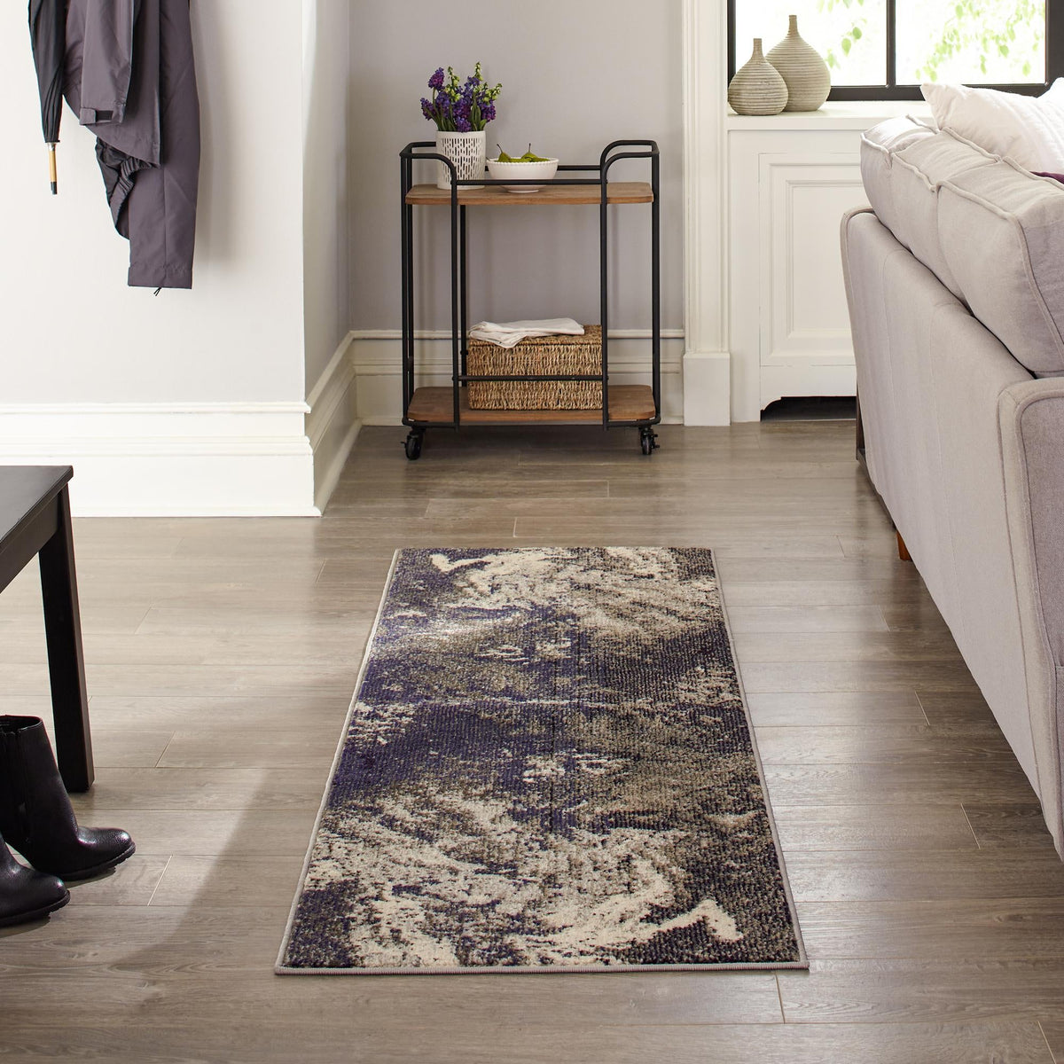 Autumnal Tapestry Collection Area Rug -  Slateville Runner Gray  lifestyle 45