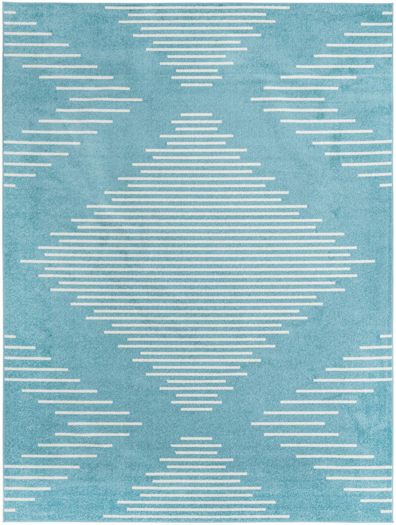 Seychelles Stripes Collection Area Rug - Mahe (Light Blue) Rectangle Light Blue Main
