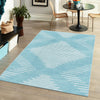 Seychelles Stripes Collection Area Rug - Mahe (Light Blue) Rectangle Light Blue  lifestyle 13