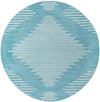 Seychelles Stripes Collection Area Rug - Mahe (Light Blue) Round Light Blue Main