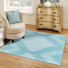 Seychelles Stripes Collection Area Rug - Mahe (Light Blue) Square Light Blue  lifestyle 13