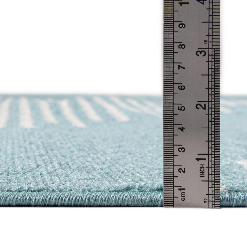 Seychelles Stripes Collection Area Rug - Mahe (Light Blue) Runner Light Blue  lifestyle 3
