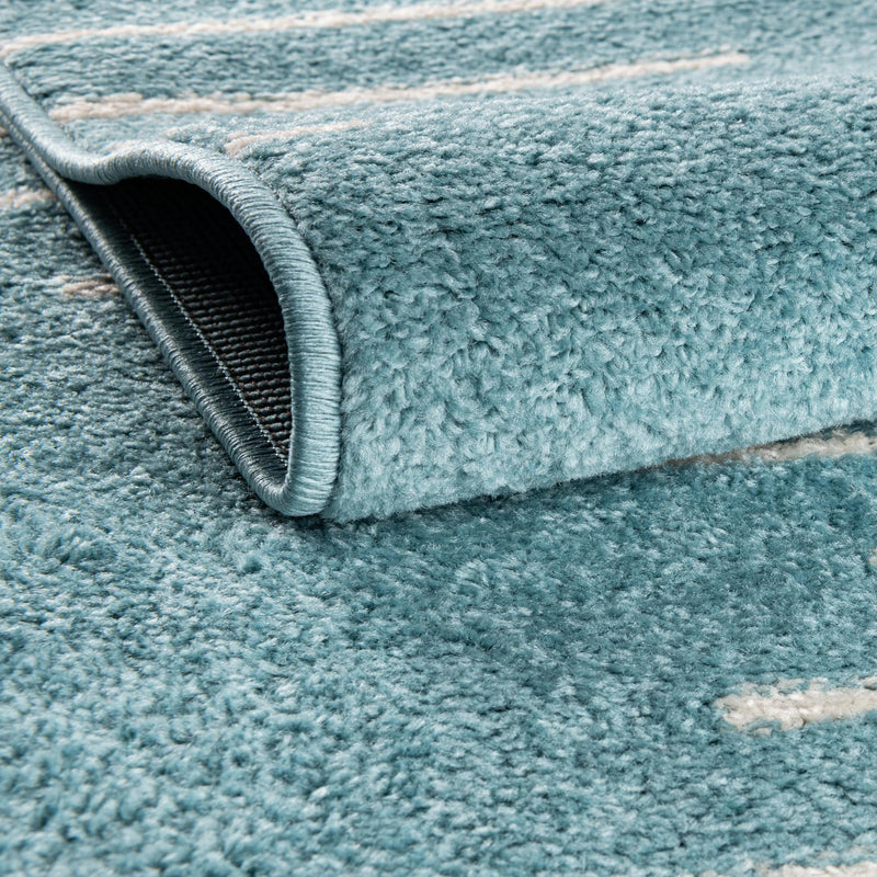 Seychelles Stripes Collection Area Rug - Mahe (Light Blue) Runner Light Blue  lifestyle 4