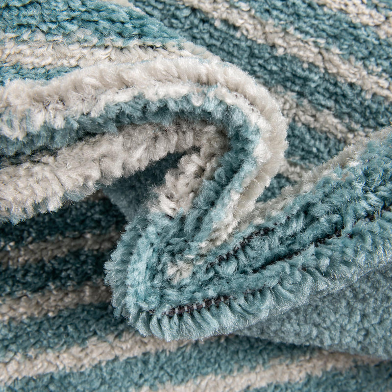 Seychelles Stripes Collection Area Rug - Mahe (Light Blue) Runner Light Blue  lifestyle 6