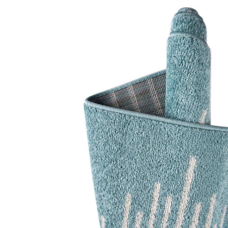 Seychelles Stripes Collection Area Rug - Mahe (Light Blue) Runner Light Blue  lifestyle 9