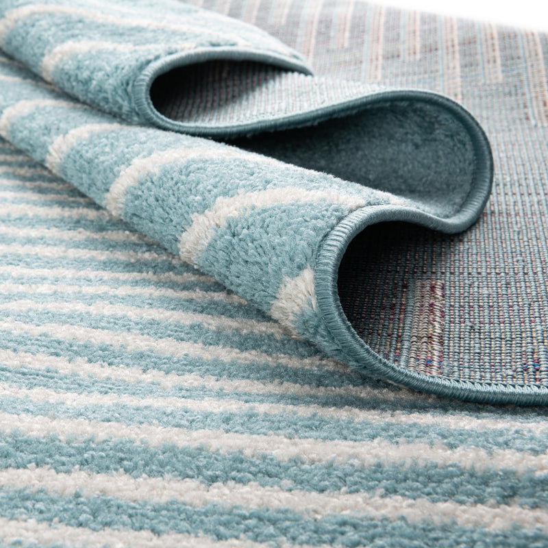 Seychelles Stripes Collection Area Rug - Mahe (Light Blue) Runner Light Blue  lifestyle 11
