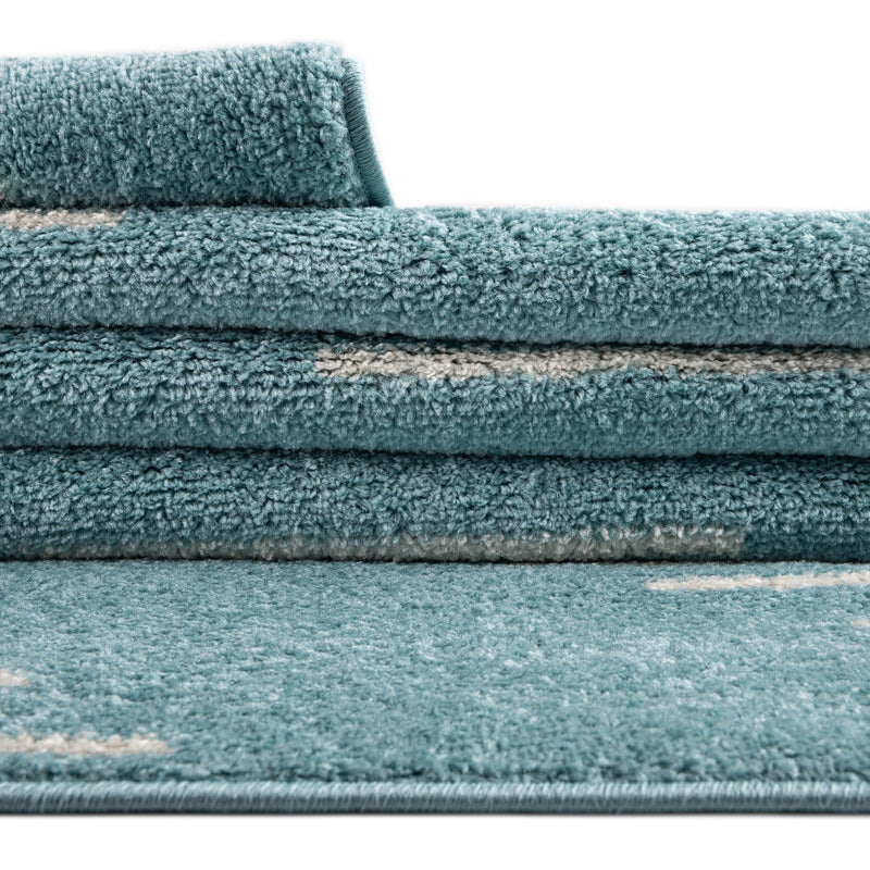 Seychelles Stripes Collection Area Rug - Mahe (Light Blue) Runner Light Blue  lifestyle 12