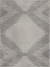 Seychelles Stripes Collection Area Rug - Mahe (Gray and Ivory) Rectangle Gray and Ivory Main