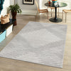 Seychelles Stripes Collection Area Rug - Mahe (Gray and Ivory) Rectangle Gray and Ivory  lifestyle 13