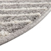 Seychelles Stripes Collection Area Rug - Mahe (Gray and Ivory) Round Gray and Ivory  lifestyle 5