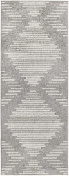 Seychelles Stripes Collection Area Rug - Mahe (Ivory and Gray) Runner Ivory and Gray  lifestyle 37