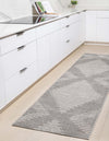Seychelles Stripes Collection Area Rug - Mahe (Gray and Ivory) Runner Gray and Ivory  lifestyle 3