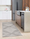 Seychelles Stripes Collection Area Rug - Mahe (Gray and Ivory) Runner Gray and Ivory  lifestyle 4
