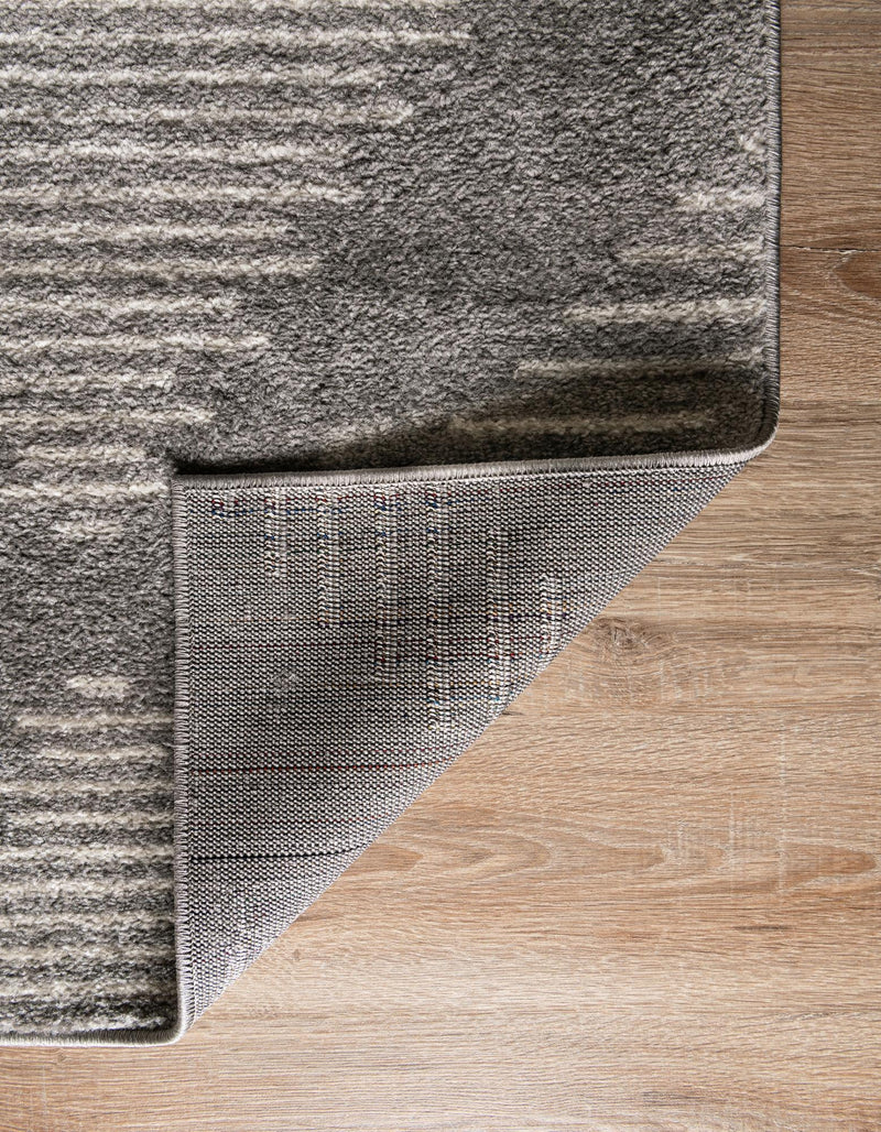Seychelles Stripes Collection Area Rug - Mahe (Gray and Ivory) Runner Gray and Ivory  lifestyle 15