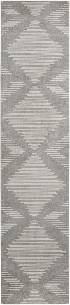 Seychelles Stripes Collection Area Rug - Mahe (Gray and Ivory) Runner Ivory and Gray  lifestyle 27