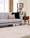 Seychelles Stripes Collection Area Rug - Mahe (Pink) Rectangle Pink  lifestyle 2