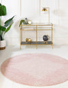 Seychelles Stripes Collection Area Rug - Mahe (Pink) Round Pink  lifestyle 3
