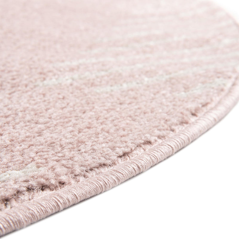 Seychelles Stripes Collection Area Rug - Mahe (Pink) Round Pink  lifestyle 6