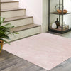 Seychelles Stripes Collection Area Rug - Mahe (Pink) Square Pink  lifestyle 14