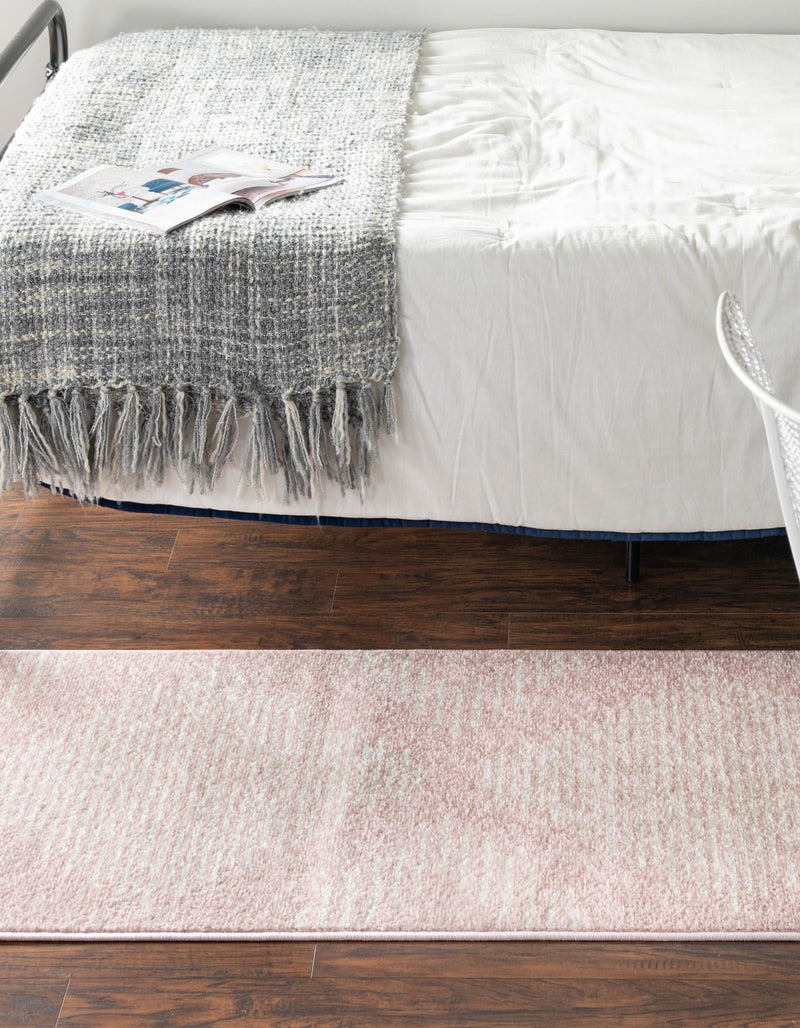 Seychelles Stripes Collection Area Rug - Mahe (Pink) Runner Pink  lifestyle 17