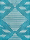 Seychelles Stripes Collection Area Rug - Mahe (Turquoise) Rectangle Turquoise Main