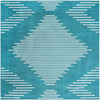 Seychelles Stripes Collection Area Rug - Mahe (Turquoise) Square Turquoise Main