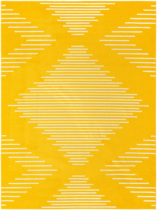 Seychelles Stripes Collection Area Rug - Mahe (Yellow) Rectangle Yellow Main