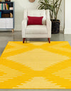 Seychelles Stripes Collection Area Rug - Mahe (Yellow) Rectangle Yellow  lifestyle 2