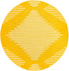 Seychelles Stripes Collection Area Rug - Mahe (Yellow) Round Yellow Main
