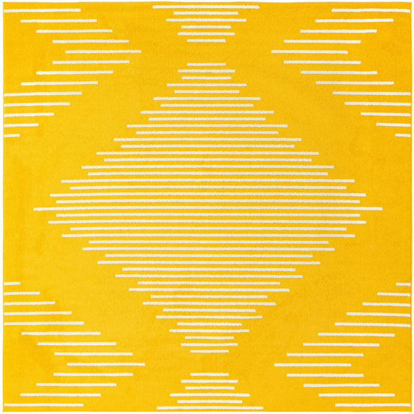 Seychelles Stripes Collection Area Rug - Mahe (Yellow) Square Yellow Main