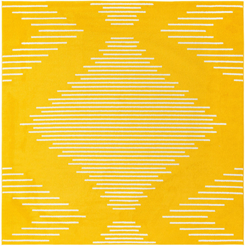 Seychelles Stripes Collection Area Rug - Mahe (Yellow) Square Yellow Main