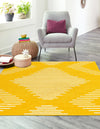 Seychelles Stripes Collection Area Rug - Mahe (Yellow) Square Yellow  lifestyle 2