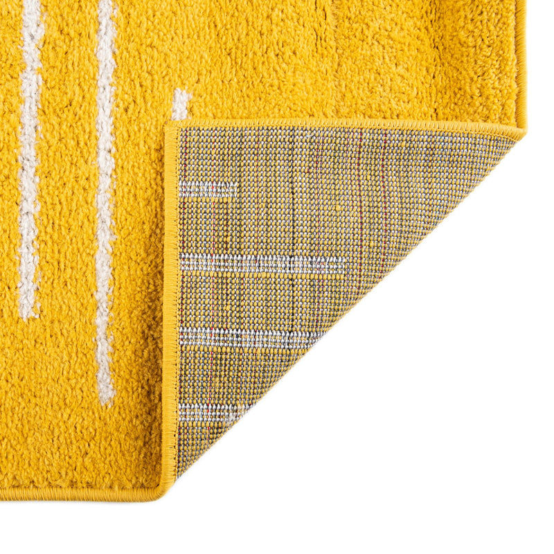 Seychelles Stripes Collection Area Rug - Mahe (Yellow) Runner Yellow  lifestyle 12
